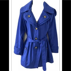 London Fog Trench Coat Maincoat Sz M Blue